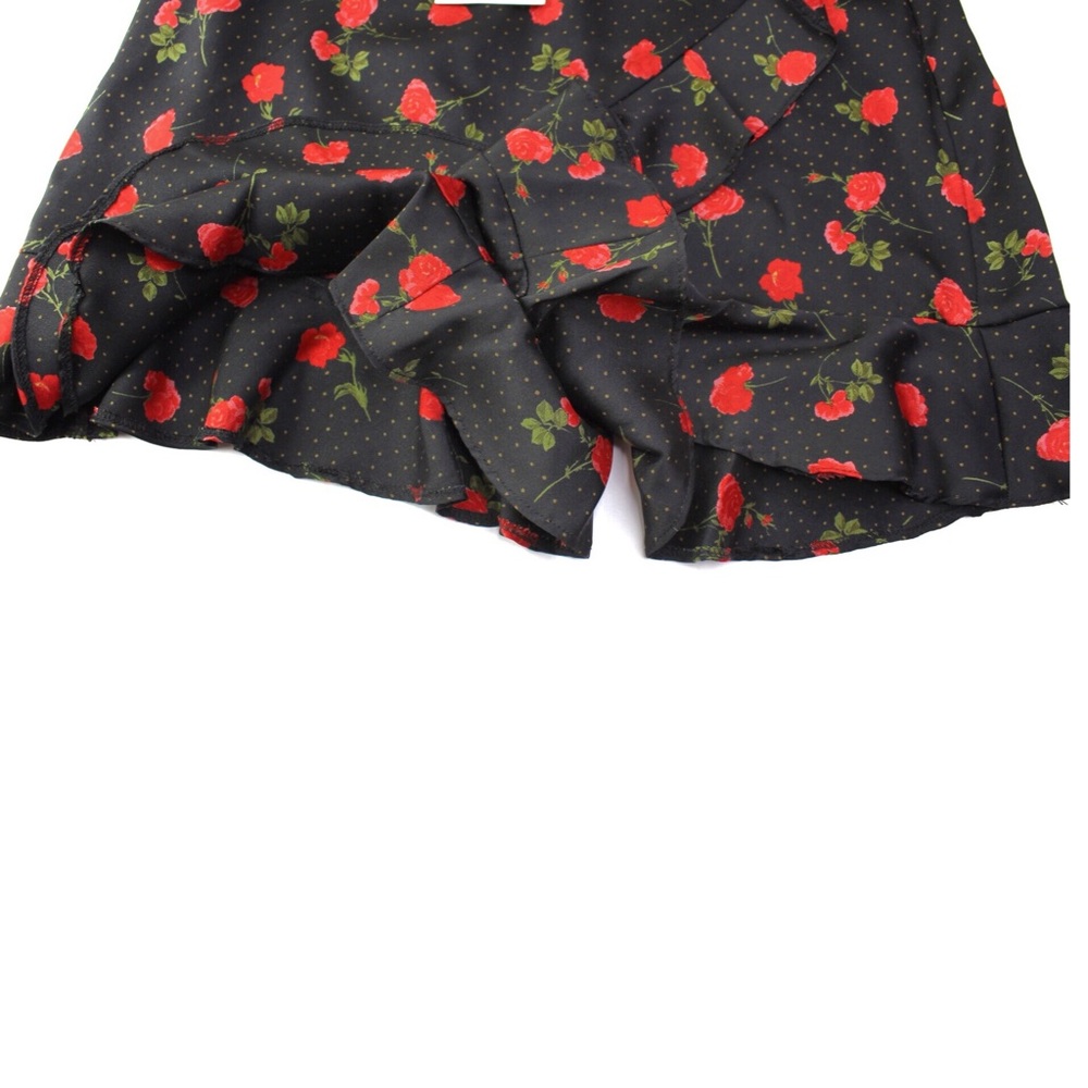 Zara NWT Bermuda Floral Print Satin Feel Shorts S - Picture 7 of 11